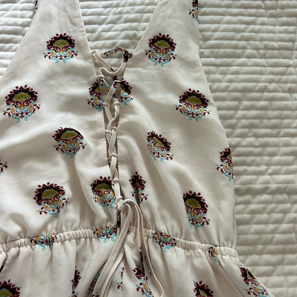 tie front open back romper